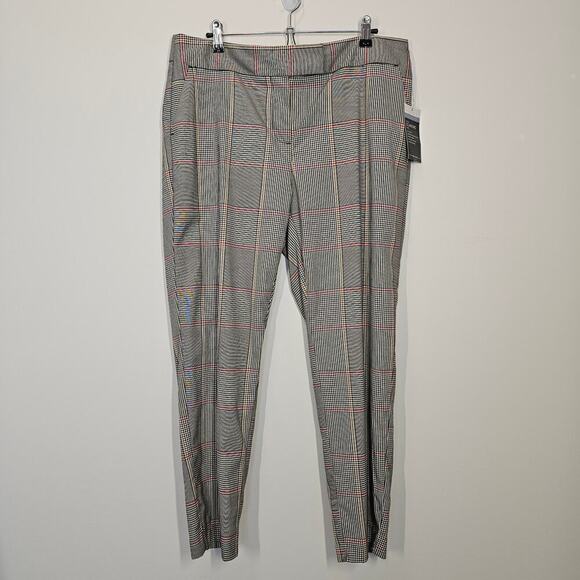 Liz Claiborne Plaid Classic Emma Tappered Ankle career ankle office pant size 14 - Picture 1 of 10